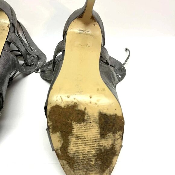 BCBGeneration Chierra Silver Pewter Cut Out Peep Toe Heels 10 - Picture 13 of 13